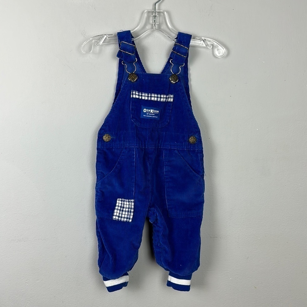 Vintage OshKosh B’gosh Vestbak Blue Corduroy Overalls 3-6 M
